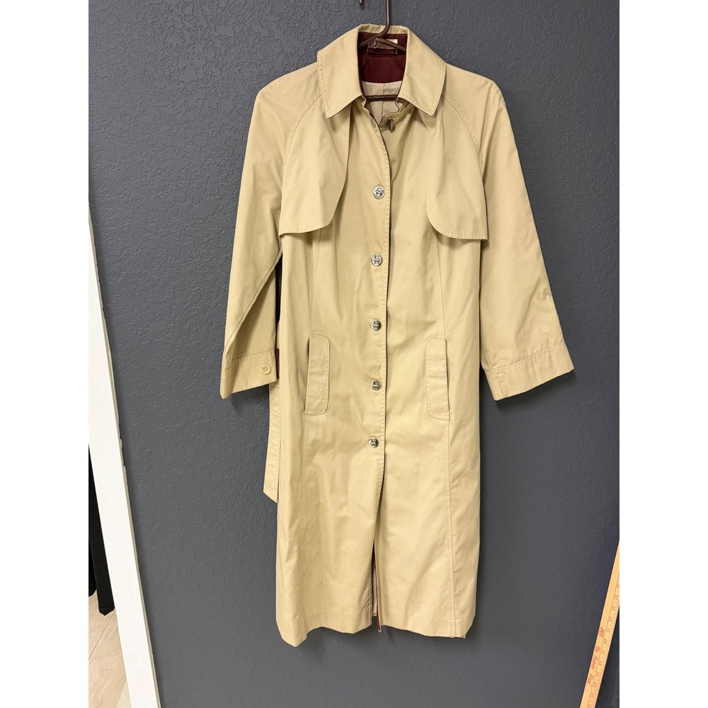 Vintage Rain Shedder Ken Meritt Trench Coat Tan Beige Belted Rain Jacket